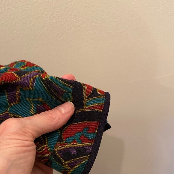 Geiger  Vintage Womens 2 Pc Set Shirt & Skirt  / Green Red   Purple Print / 38 - Picture 6 of 16